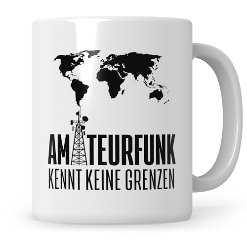 Amateurfunk Tasse - Amateurfunk kennt keine Grenzen - Funkgerät Amateurfunker Geschenk Kaffeetasse