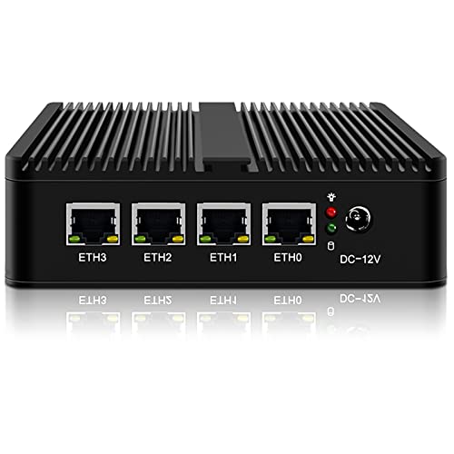 KingnovyPC Firewall Micro Appliance, 4 Port i226 2.5GbE LAN Fanless Mini PC J4125, 2* DDR4 Gigabit Ethernet AES-NI VPN Router Openwrt