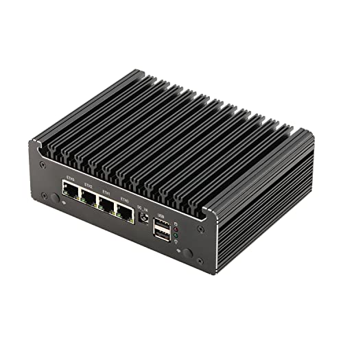 HUNSN Micro Firewall Appliance, Mini PC, Pfsense, Mikrotik, OPNsense, VPN, Router PC, Intel N4505 N6000, RS41, AES-NI, 4 x 2.5GbE I226-V, Console, Type-C, HDMI, DP, SIM Slot, 8G RAM, 128G SSD