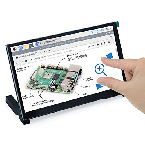 FREENOVE 7 Inch Touchscreen Monitor for Raspberry Pi 5 4 B 3 B+ A+, 800x480 Pixel IPS Display, 5-Point Touch Capacitive Screen, Driver-Free DISPLAY Port