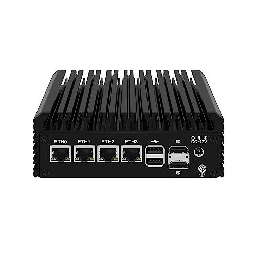 Micro Firewall Appliance, Mini PC, VPN, Router PC, Intel Alder Lake-N 12th Gen N100, HUNSN RJ42, 4 x 2.5GbE I226-V, 2 x HDMI, DP, TF, Type-C, Barebone, NO RAM, NO Storage, NO System