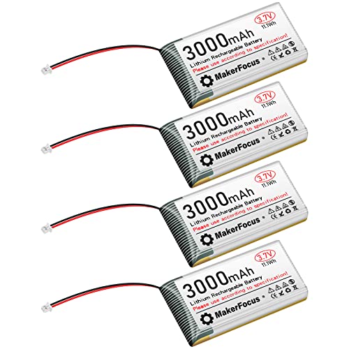 4 Stück 3,7V 3000mAh Lithium Batterie 1S 1C LiPo Akku mit Integrierter Schutzplatine und Micro JST 1,25-Stecker für Arduino Node MCU ESP32-Entwicklungsplatine