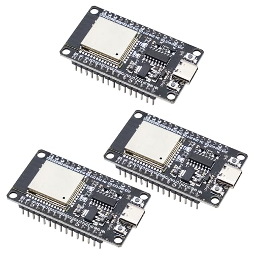 APKLVSR 3 x ESP32 NodeMCU Modul,ESP32 ESP32-WROOM-32 USB C NodeMCU Entwicklungsplatine,2.4GHz Dual-Cores WiFi+Bluetooth,CH340 für Arduino