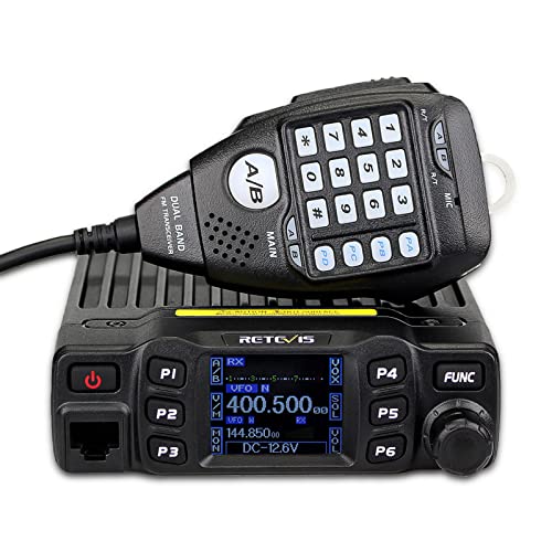 Retevis RT95 Mini Mobilgerät Dualband Amateurfunk Ham Radio 200 Kanäle 5W/15W/25W DTMF 5Tone Walkie Talkie Auto-Transceiver (Schwarz)