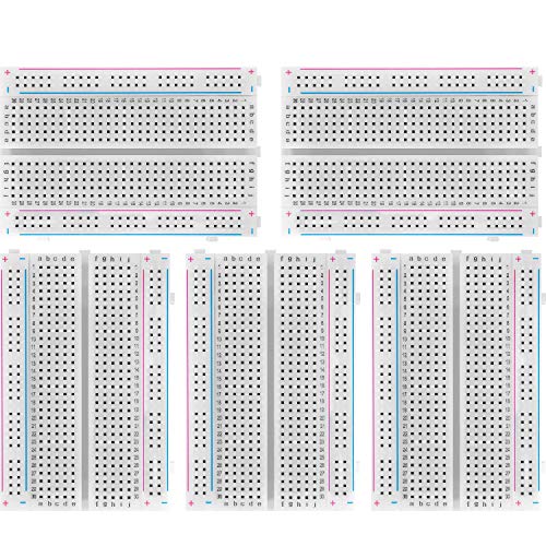 AZDelivery 5 x Mini Breadboard 400 Pin mit 4 Stromschienen kompatibel mit Arduino und Jumper Wire Kabeln